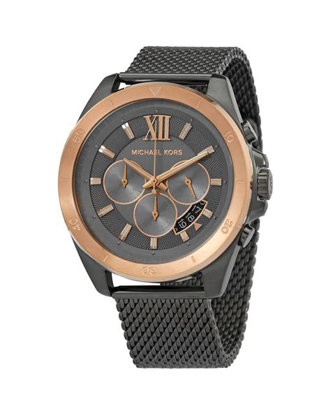 Oversized Brecken Gunmetal Mesh Watch 